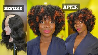 Adding Highlights To My U-Part Crochet Wig + Curling | Short Afro Kinky Curly    Hair | Vivian