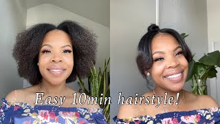 Simple Everyday Hairstyle! Natural Hair | 10Mins