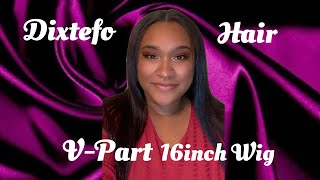 16Inch V-Part Wig Review From Amazon Ft Dixtefo | I Can'T Believe The Results