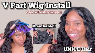 Omg! New Breathable V Part Wig Install Ft. Unice Hair