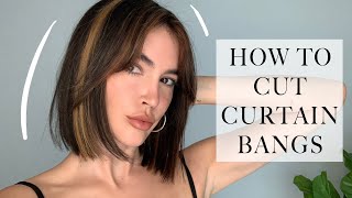 How To Cut And Style Curtain Bangs In Under 5 Minutes With Justine Marjan | Brittany Xavier