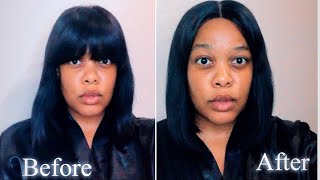 Bangs To Middle Part Wig Transformation|| All Things Nqobile || South African Youtuber