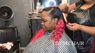U-Part Wig With Hot Pink Water Color Method Full Install Start-To-Finish!  Ft. Luvme Hair