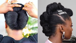 Updo On Natural Hair| Cute Hairstyles To Protect Your Ends | Woch