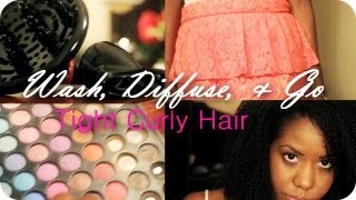  Full Look   Diffusing Natural Curly Hair Feat. Eco Styler Krystal Gel  Natural Hair