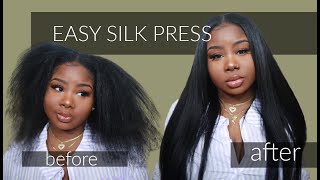  Easy Silky Press !! Kinky U-Part Hair Transformation !!