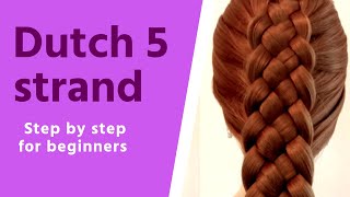 How To Dutch 5 Strand Braid Step By Step For Beginners|Five Strand Braid Tutorial