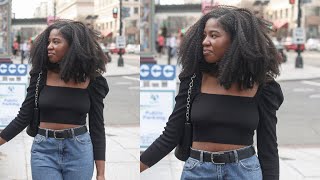 How I Blend My 4C Hair With A Kinky Coily U-Part Wig | Hergivenhair Hair Routine Easy