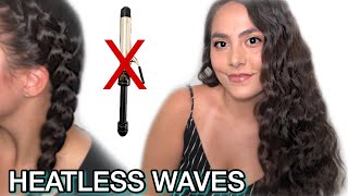 Easy Heatless Waves Hairstyle Tutorial | How To Do A Dutch Braid On Yourself | Overnight Waves