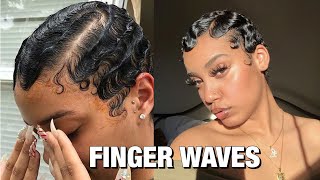 Finger Waves On Natural Hair + Edges | Natural Hairstyles 2K20