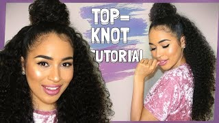 My Go-To Easy Top Knot Curly Hairstyle - Natural Hair Tutorial By Lana Summer