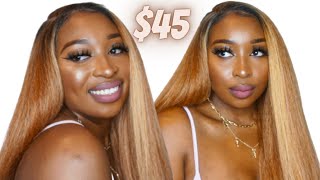 Best $45 Kinky Straight Synthetic Wig! Outre Perfect Blonde Hairline For Black Women! 'Katya�