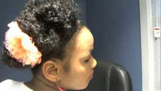 Cute Protective Hairstyles / Natural Hair Pin Up Hairstyle Feat. Coral Flower W. Pink Polka Dots