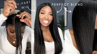 The Ultimate Relaxed Hair Look | Nadula V-Part Kinky Straight Wig | Easy For Beginners | April Sunny