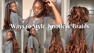 15+ Ways To Style Knotless Braids | French Curls | Boho | Clawclip Styles |