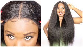 Wow! Affordable Kinky Straight Wig *Must Have * 4*4 Closure Install For Beginners |#Reshinehair