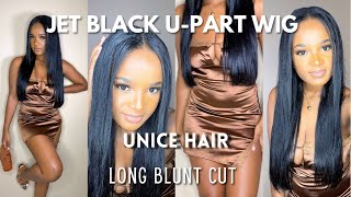 The Most Natural Wig Ever! Jet Black Unice Hair 22Inch U Part Wig With Long Blunt Cut | Lex Sinclair