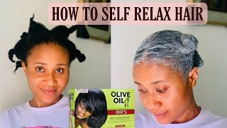 Relaxing My Hair For The First Time. How To Relax Hair At Home,Relaxing 4C Hair.