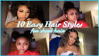 How I Style My Short Hair | Styling Relaxed Hair| 10 Quick Hairstyles
