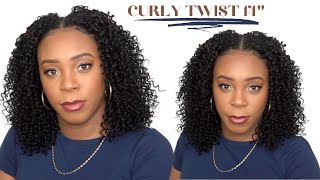Outre Big Beautiful 100% Human Hair Blend U Part Cap Leave Out Wig - Curly Twist 14 --/Wigtypes.Com