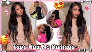 How To Extend Tape In Extension On Short Natural Hair | Beginner To Expert Ft.@Ula Hair