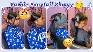How To: Sleek Barbie Ponytail W/ Swoop Genie Ponytail Weave Extend Tutorial Ft.#Ulahair