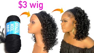 I'M So Shook!! $3 Curly Crochet Wig Using Brazilian Wool