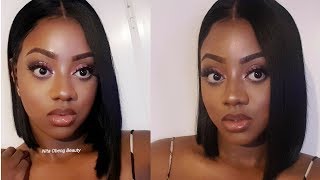 How To Style A Blunt Cut Bob  Lace Frontal Wig