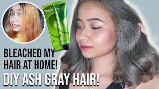Diy Bleach And Ash Gray Hair Color At Home! | Step By Step Process | Sammy V