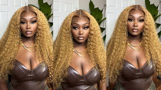 Honey Blonde Water Wave Lace Wig Install Ft. Isee Hair