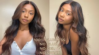 No Plucking! No Bleaching! No Coloring! | Completely Glueless Wig Install | Ft. Rpgshow