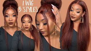3 Ways To Style A 1 Wig|  Watch Me Install & Style This Kinky Straight Wig Ft. Nadula Hair