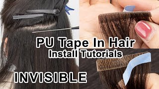 The Most Invisible Hair Extensions Tutorials --Pu Skin Weft Tape In Extensions | Mrshair Aliexpress