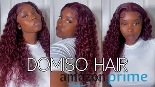 Super Cute 24" Burgundy Deep Wave Curly Wig #Amazonprime | Ft Domiso Hair
