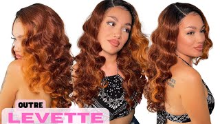 Sleek Lay Part - Outre Levette Wig - Beautiful Ginger Mermaid Vibes - Ft Divatress.Com