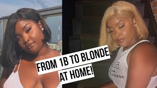 From Dark To Blonde! How To Bleach/Tone Your Hair At Home! Beginner Friendly!