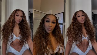 The *Best* Highlight Brown Messy Wave Lace Front Wig!  |Beautyforeverhair