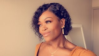 How To Install Short Curly Bob Lace Frontal Wig Using Got2B Glue/Step By Step