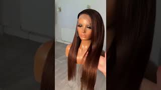 Brand Special Offer Malaysian Brown Straight Lace Front Wig For Women#Brownwig#Straightwig#Wigvendor