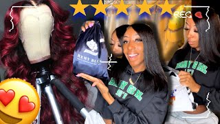 The Best Affordable Aliexpress Burgundy Wig  | Remy Blue Review (Must Have)