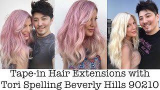 Tape-In Hair Extensions With Tori Spelling Beverly Hills 90210