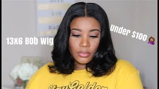 Very Affordable Silky Straight 13X6 Frontal Bob Wig | No Adhesive Needed I Isee Hair