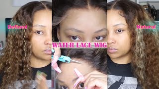 Hairvivi Water Lace Wig| Brown Curly Wig Glueless Install For Beginners (Fresh Out The Box)