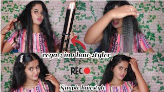 Vega 3 In 1 Hair Styler How To Use /Simple Loose Hairstyle With Hairpins /3Daily Simple Hairstyle