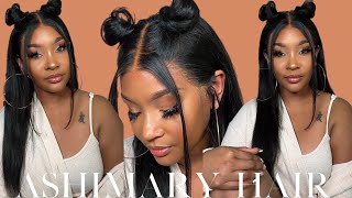 Watch Me Install And Style This Straight Wig| Ft. Ashimary Hair