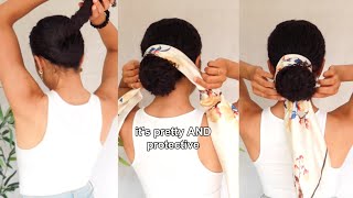 Pretty & Protective Bun Hairstyle On My Curly Hair