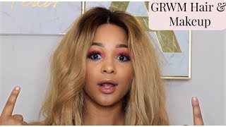 Grwm| How I Lay My Closure Wigs| Pink Smokey Eye
