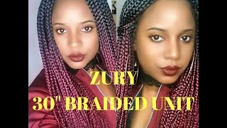 Zury 30 Inch Braided Wig Color Sombre Rt Burgundy
