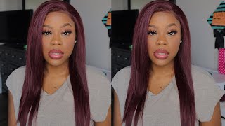 Best Cheap Synthetic Burgundy Wig Ever Under $25 | Freetress Amerie Wig Review