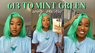 613 To Mint Green Lace Frontal Wig Review  + Dying & Install | Ft. Lavish Bundle Connect